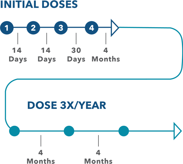 Image of the SPINRAZA dosing schedule